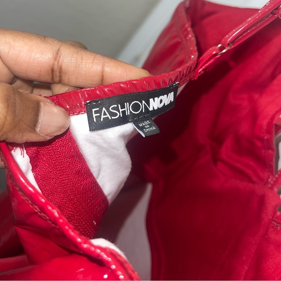 Leather red dress - Picture 3 of 5